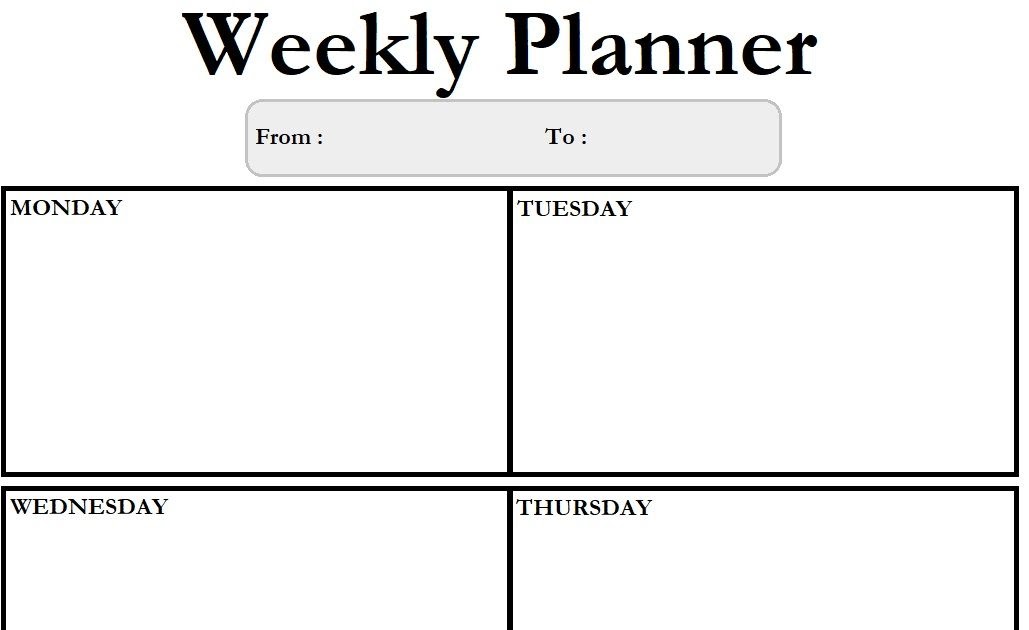 Blank Weekly Calendar Editable Pdf Word Or Image Blank Calendar 1 