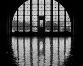 Looking Out on Ellis Island photographic print, 5x7, 8x10, black & white - LoriMuszynski