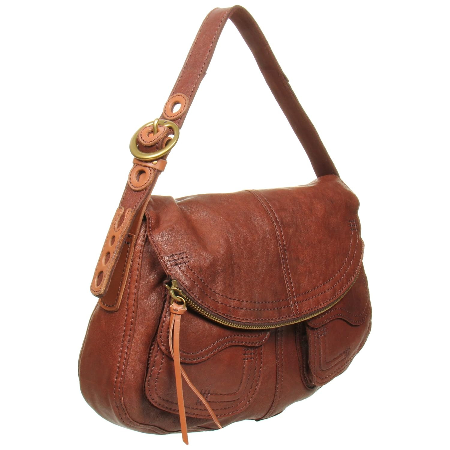 Lucky Brand Stash Leather Foldover Hobo ~ Handbags Shop Cheap