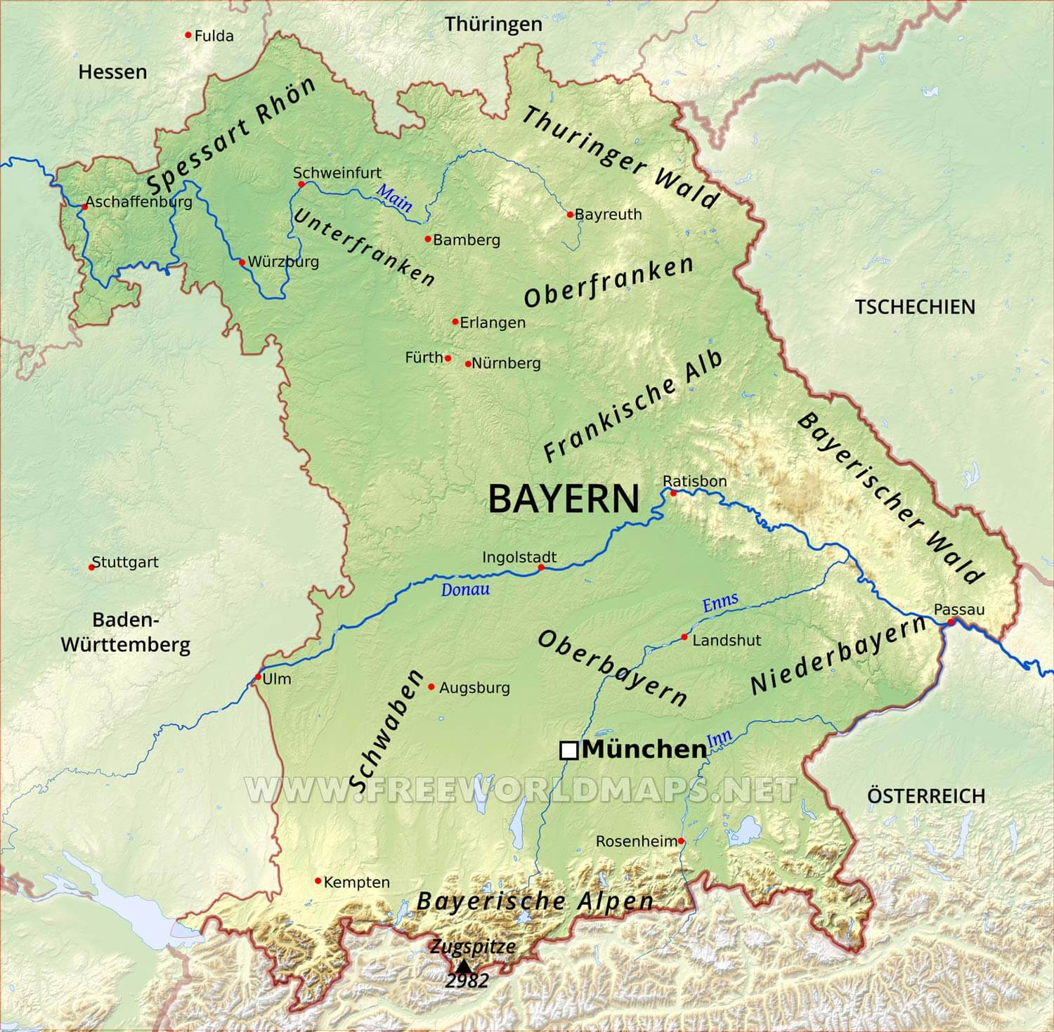 Karte Bayern | Karte