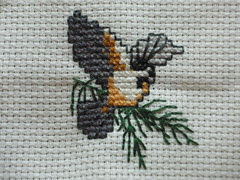 Black Capped Chickadee Cross Stitch