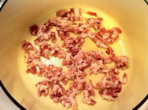 Bacon Added to Hot Dutch Oven