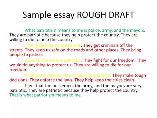 revised draft of essay