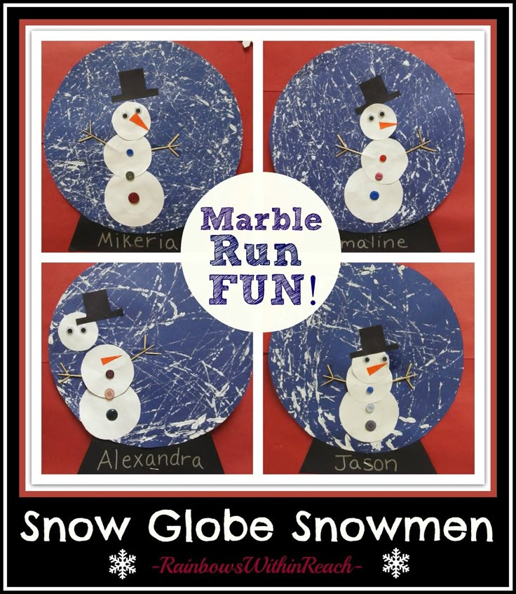 Winter Art Project: Snowman in a Snow Globe via RainbowsWithinReach