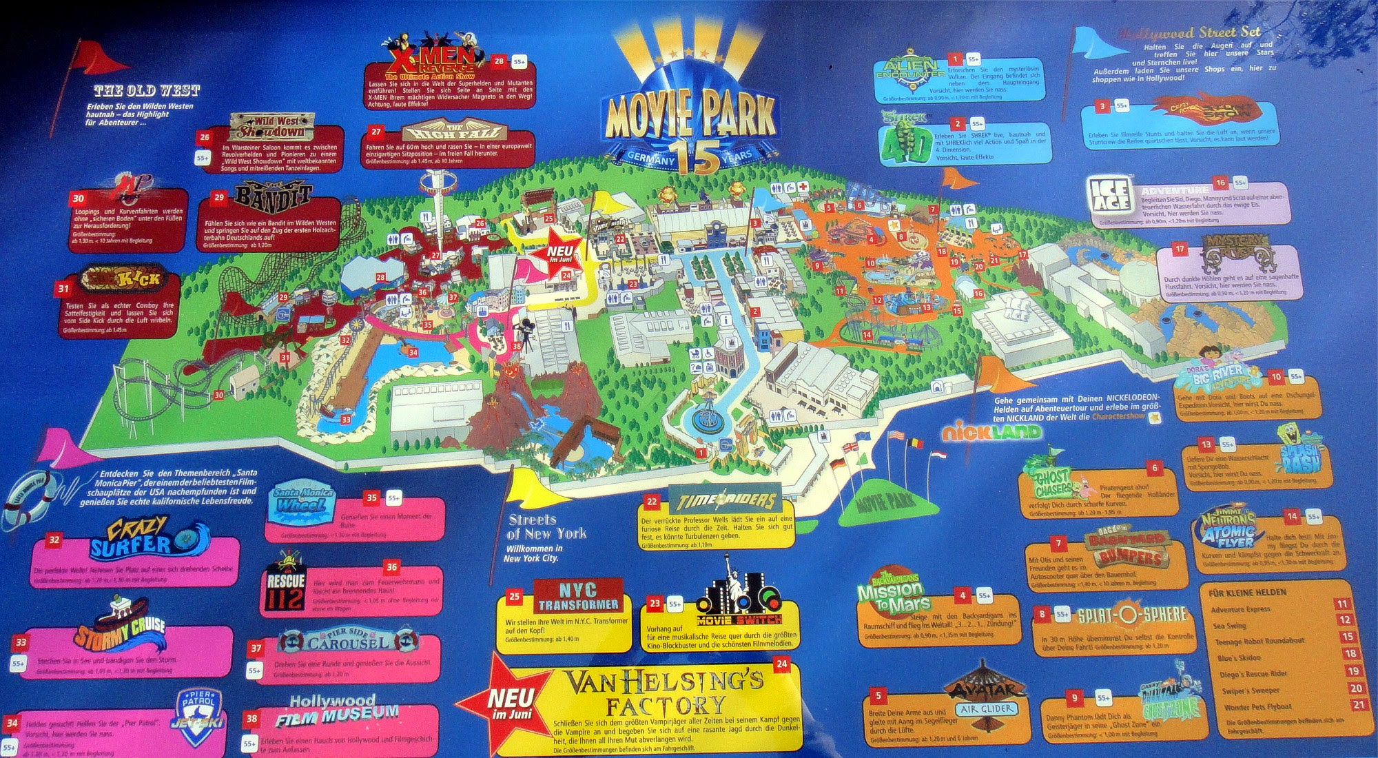Movie Park Germany Karte Fylker Kart