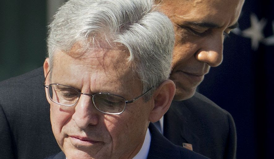 Federal appeals court judge Merrick Garland, with President Barack Obama as he is introduced as Obama&#39;s nominee for the Supreme Court during an announcement in the Rose Garden of the White House, in Washington, Wednesday, March 16, 2016.  Garland, 63, is the chief judge for the United States Court of Appeals for the District of Columbia Circuit, a court whose influence over federal policy and national security matters has made it a proving ground for potential Supreme Court justices. (AP Photo/Pablo Martinez Monsivais)