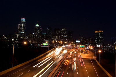 Schuylkill Expressway in Philadelphia at night