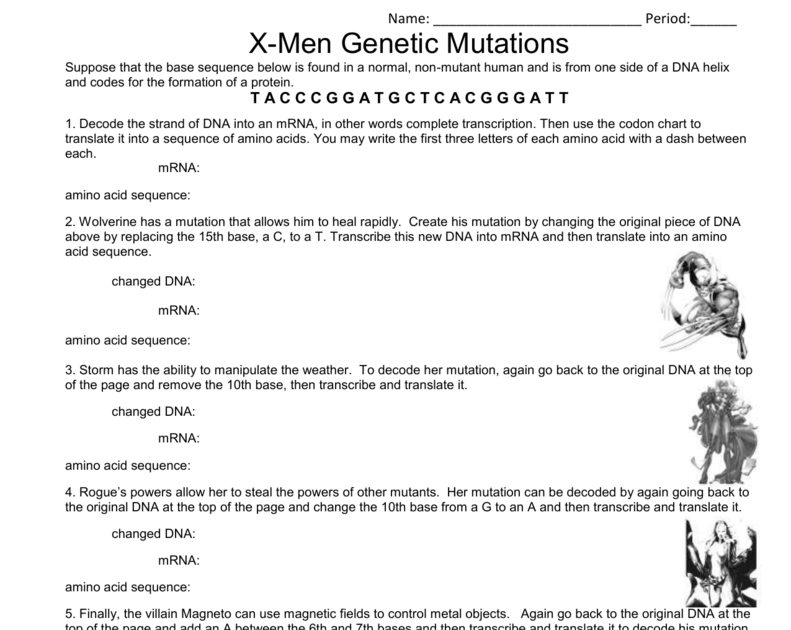 Genetic Mutations Worksheet Key Nidecmege