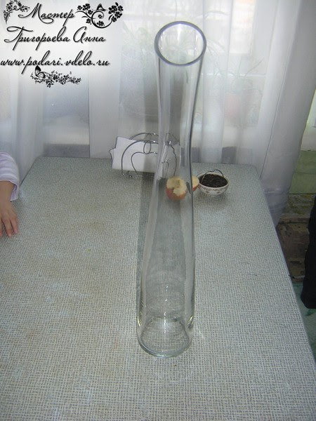 Я купила, вот такую стеклянную вазу, форма мне показалась очень интересной:))