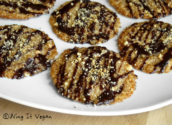 Crunchy Salted Cashew Cookies with Chocolate Silk Ganache (Practically Raw)
