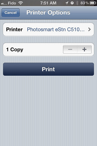 Print from iPhone to HP Photosmart eStation