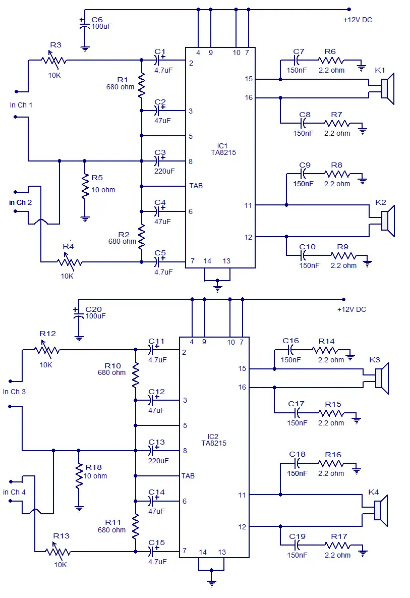 4 Channel Amp Diagram - Electro Wiring Circuit