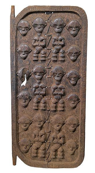 Africa |  Fang Door.  The Fang are not known for their doors but for their masks and reliquary guardian figures and heads (Bieri). The carving on this door imitates the proportions and feel of Bieri figures and heads | © Tim Hamill