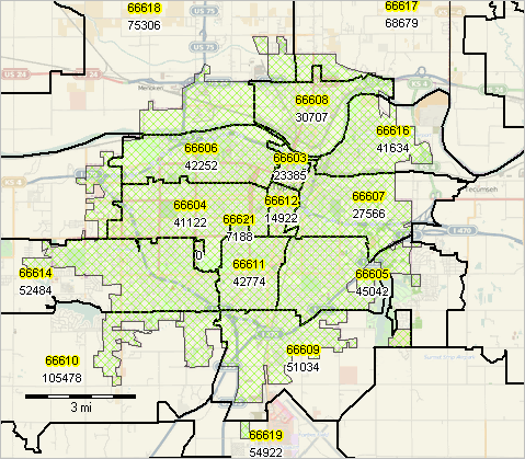 Topeka Ks Zip Code Map | map of interstate