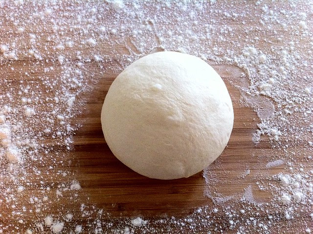 Pizza Dough Shaped into a Ball