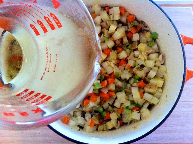 Adding White Wine to Sauted Vegetables