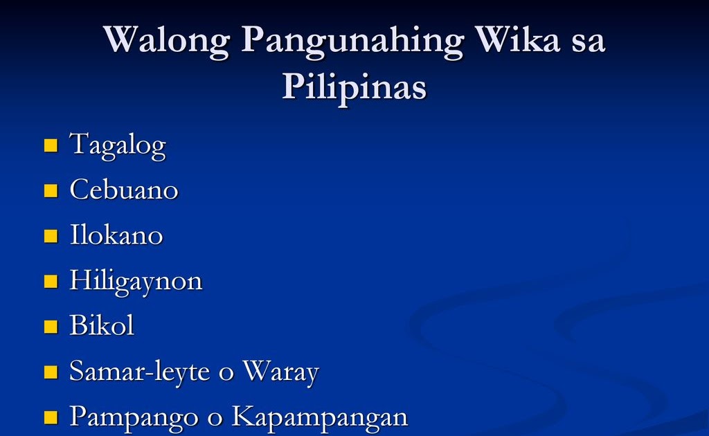 Mga Pangunahing Lengguwahe Sa Pilipinas - ngimpino
