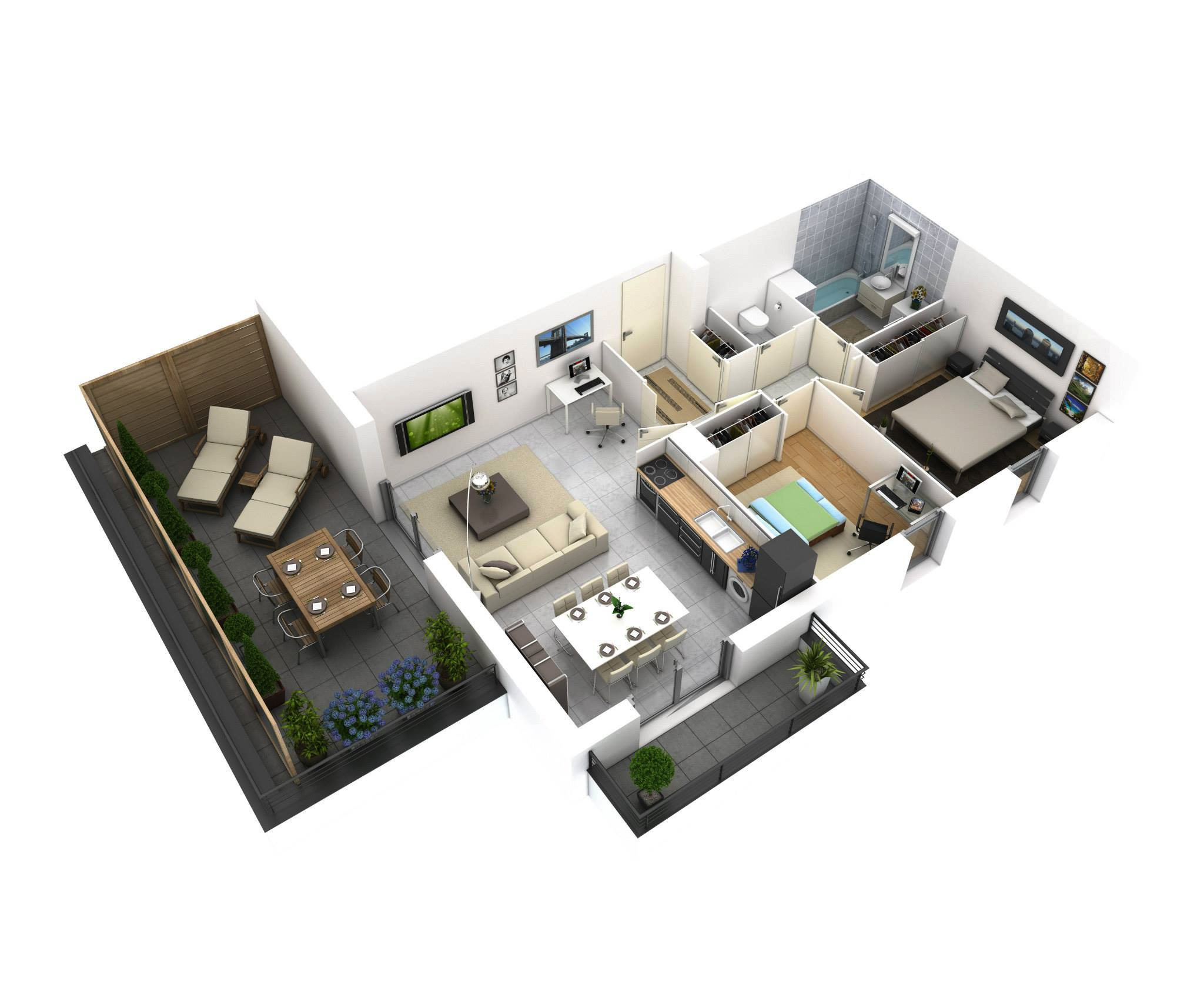 Top 10 2BHK 3D Floor Plans AllAboutCivil