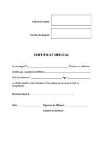 Certificat médical sport modèle 2017