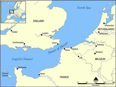 English Channel On World Map