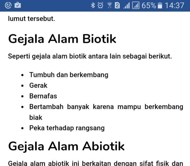 10 Contoh Soal Gejala Alam Biotik Dan Abiotik