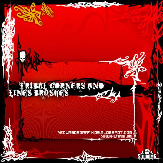 Tribal Corners and Lines Brushes