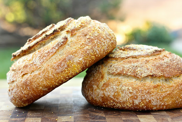 Sourdough Polenta (Grits) Bread from www.karenskitchenstories.com