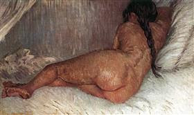 Mujer desnuda que descansa, de espaldas, Vincent van Gogh