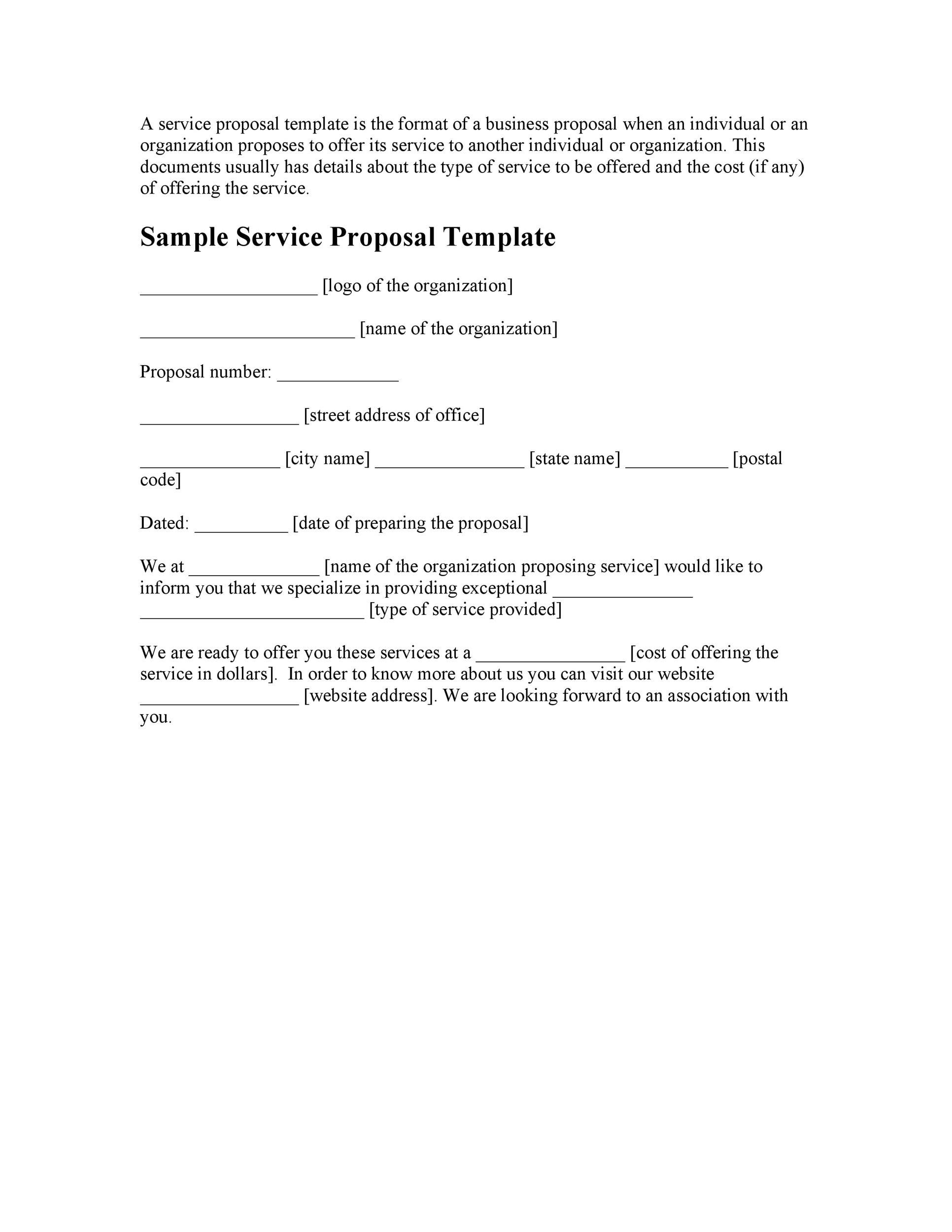 Professional Services Proposal Sample | Master of Template Document