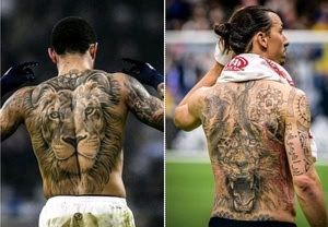 Zlatan Ibrahimovic Memphis Depay Back Tattoo - FOTO ~ IMAGES