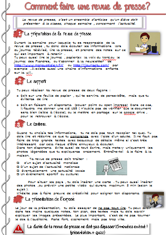 Comment Faire Une Revue De Presse Exemple  Le Meilleur Exemple