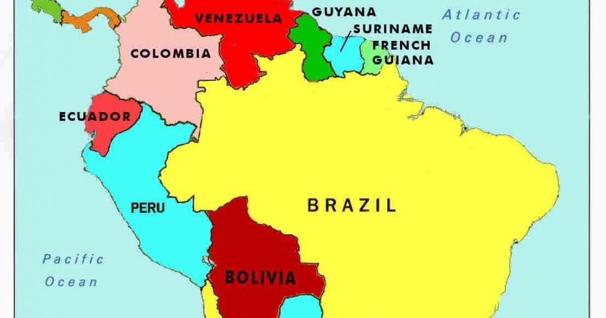 Karta Sydamerika Länder | Karta Mellersta