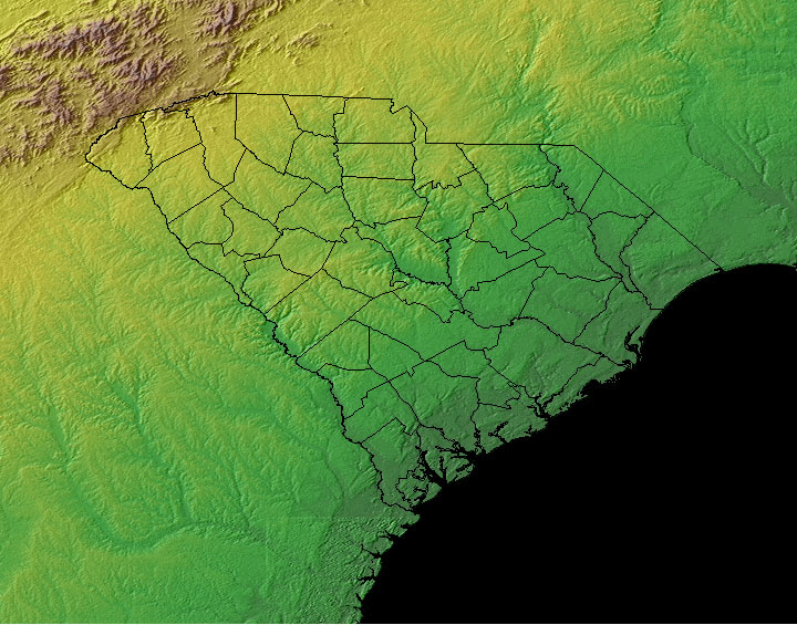 South Carolina Topographic Map - Map Of Florida