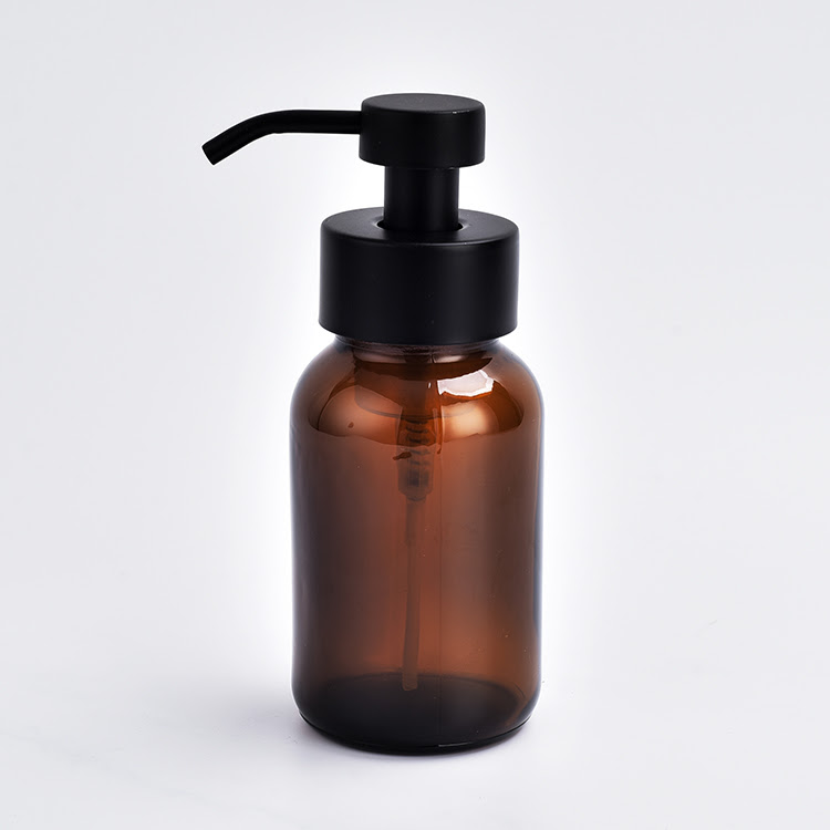 Amber Glass Bottle Foam Pump - englshvra