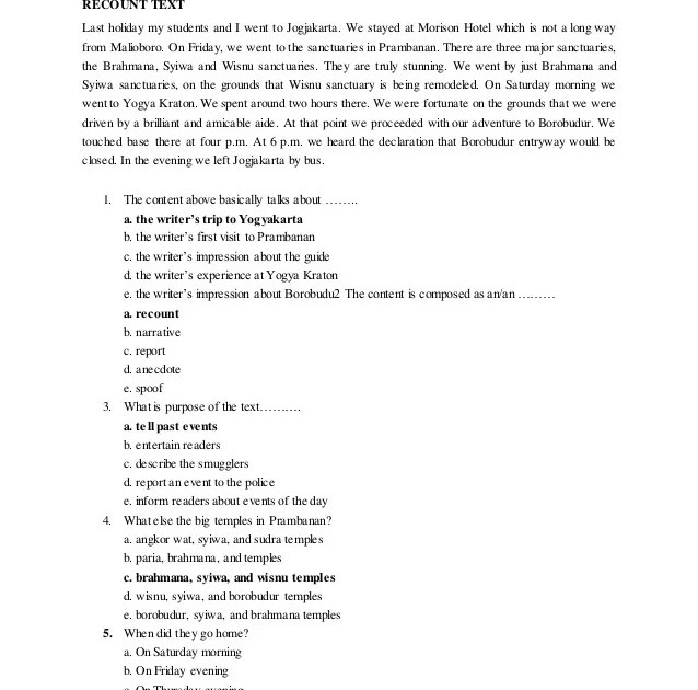 Soal Report Text