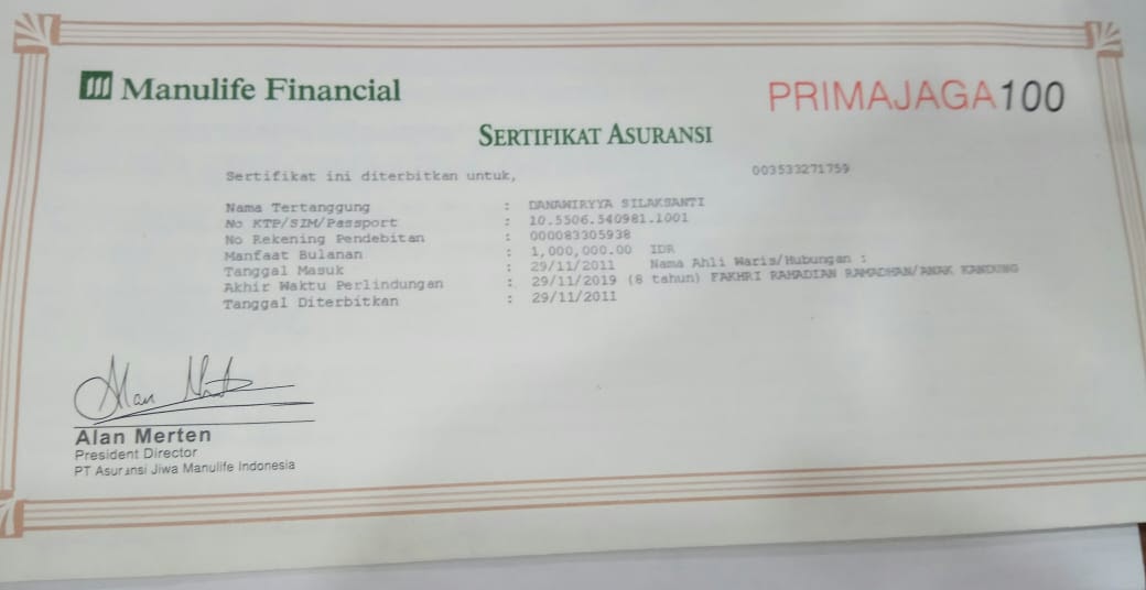 Asuransi Manulife Penipu / Manulife adalah perusahaan asuransi jiwa