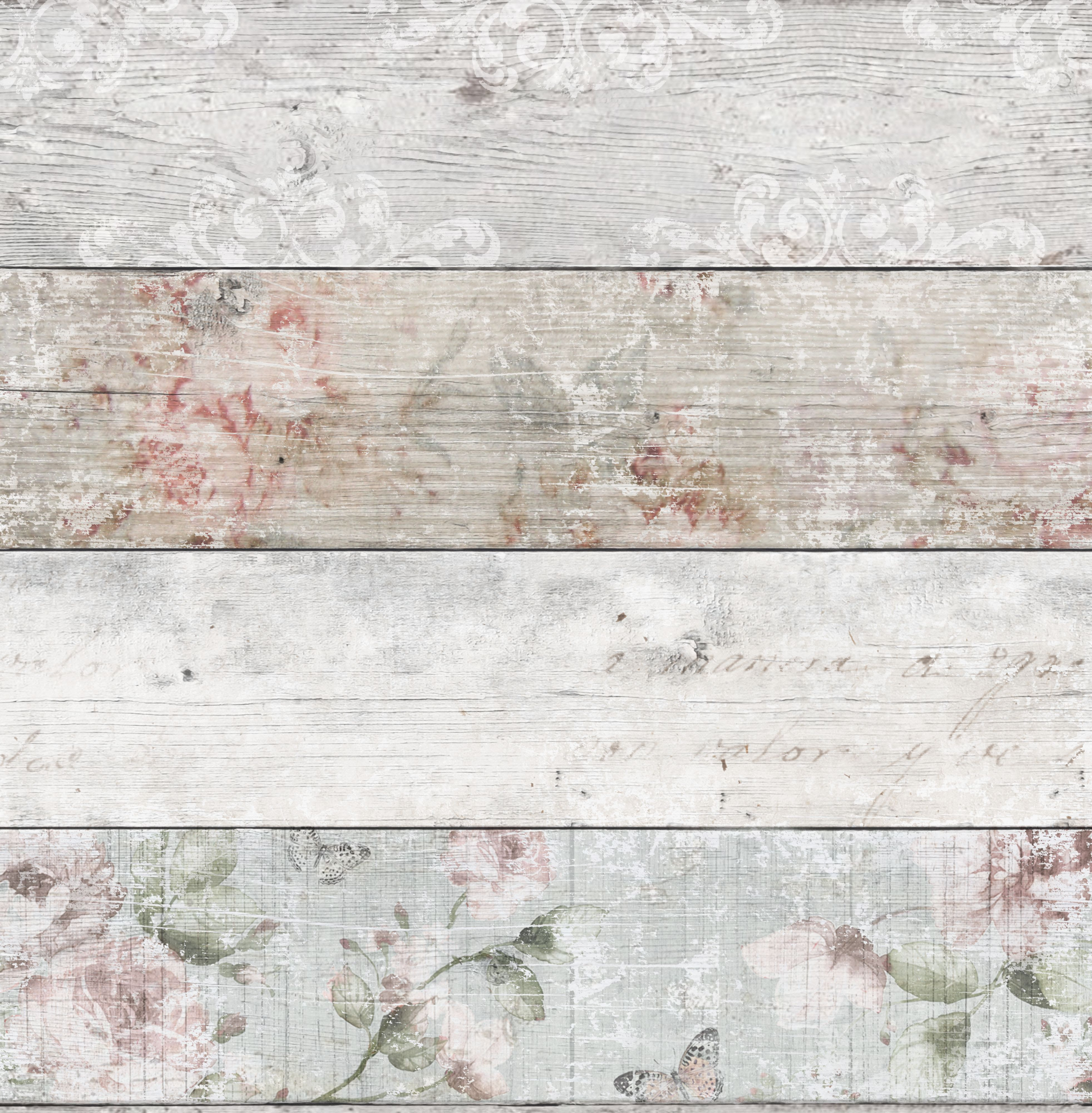 Graham Brown Fresco Grey Pink Distressed Floral Wood Flat Graham Brown Fresco Grey Pink Distressed Floral Wood Flat