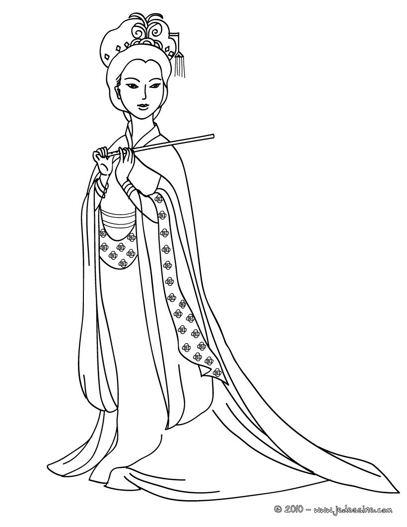 Dessin De Fille Chinoise Pour Coloriage  30000 ++ collections de pages