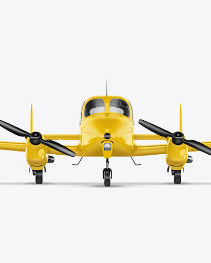 Download Sport Airplane PSD Mockup Front View