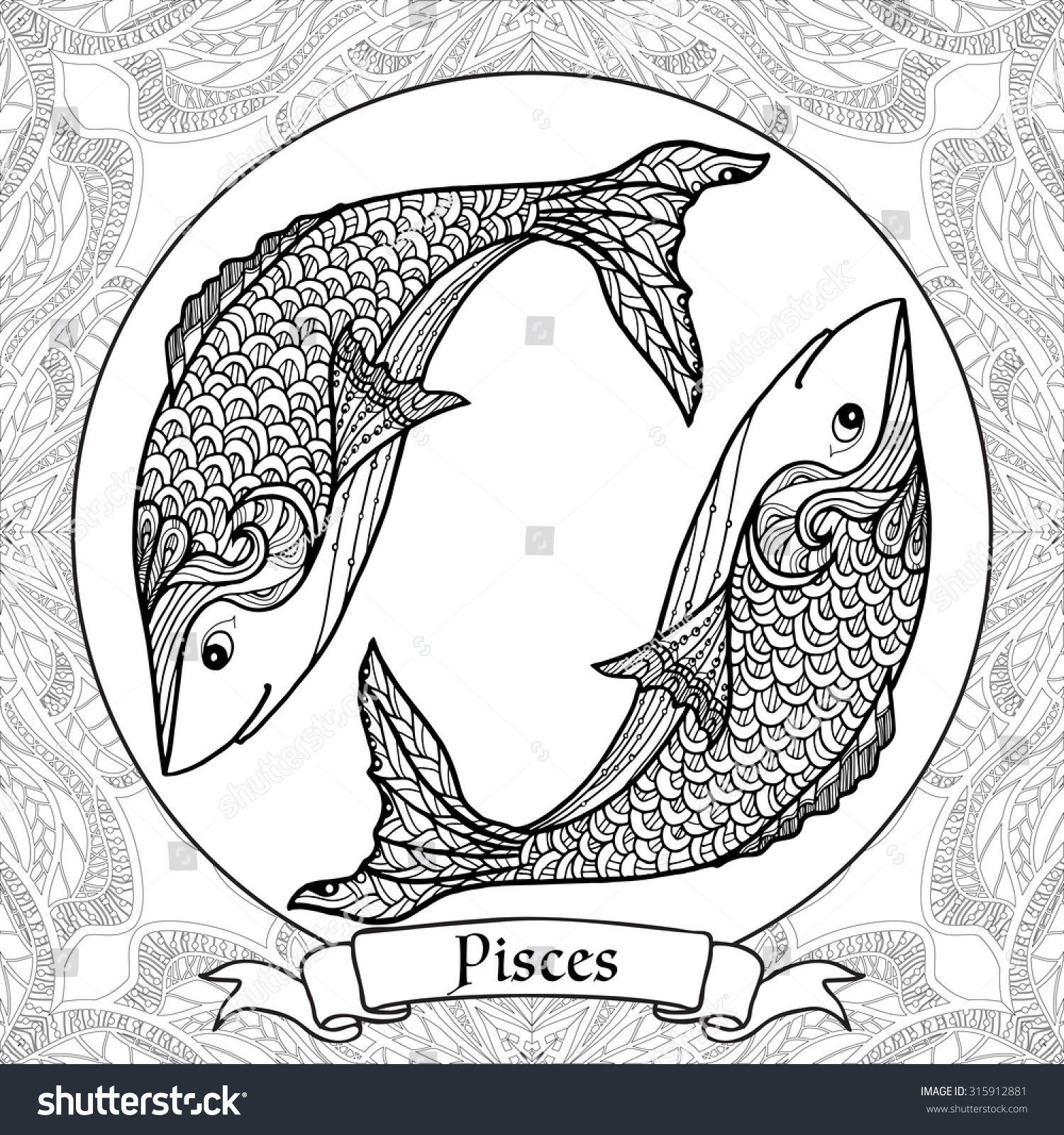 Download 335+ Pisces Zodiac Sign And Horoscope Coloring Pages PNG PDF File