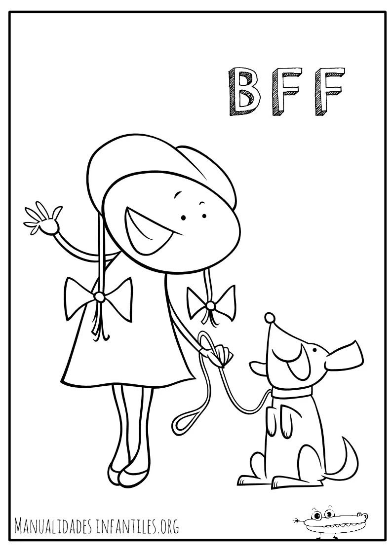 Bff Dibujos De Mejores Amigas Para Colorear - Dibujos Para Colorear