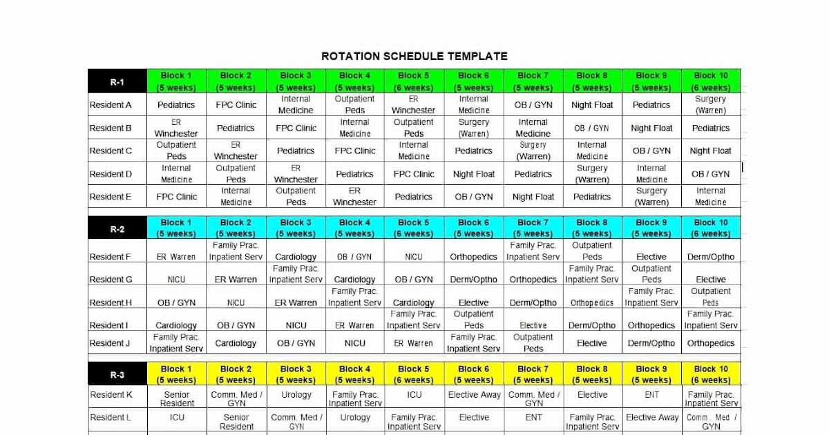  10 Hour Police Schedule Templates 
