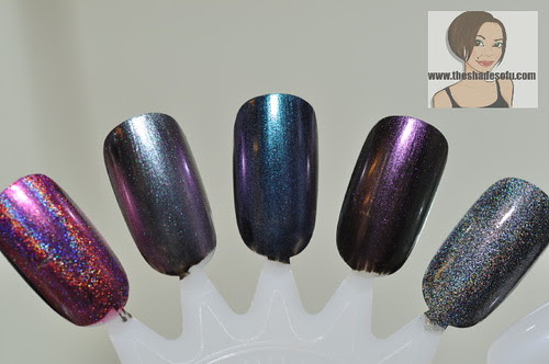 Layered Polishes Nail Look: Orly Holo Topcoat Over Sally Hansen Fire ...