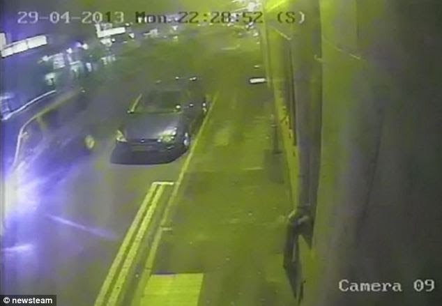 Wanted: CCTV still of a seven-seat people carrier (left) driving near the mosque