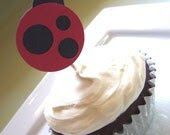 Little Lady Ladybug Cupcake Toppers, Set of 12