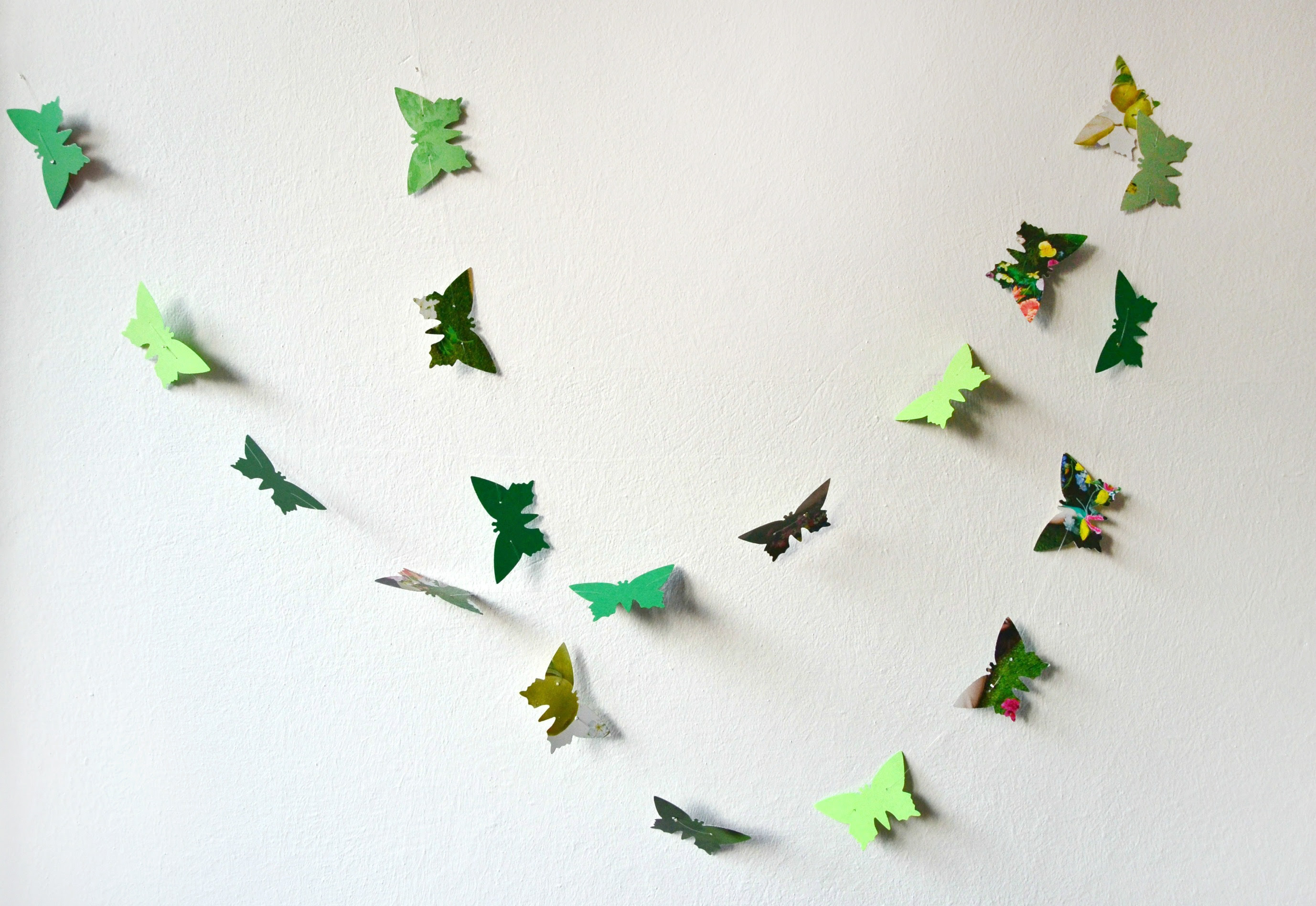 Green Paper Butterflies Garland - Wall Decor on Luulla