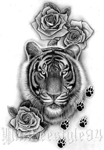 Tiger And Roses Tattoo Designs - Best Tattoo Ideas