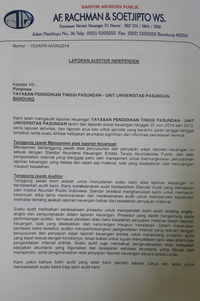Contoh Laporan Audit Independen