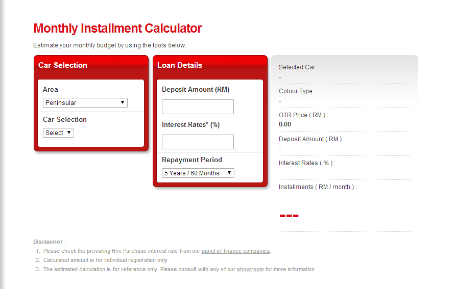 Hire Purchase Loan Calculator