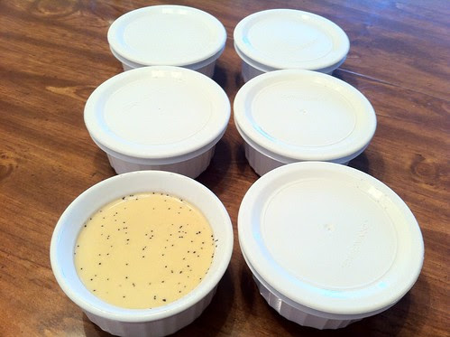 Capped Ramekins Ready for Chilling